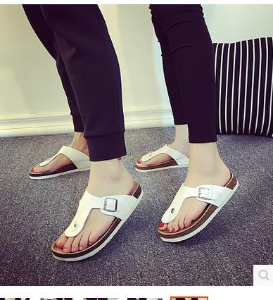 Beach Shoes Flip Flops Summer Cork Slipper Woman Flat Sandals Antiskid Slippers Beach Casual Cool Slipper 2pcs/pair OOA1674