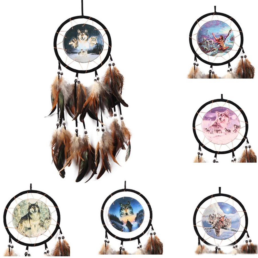 Vintage Handmade Dreamcatcher Oil Painting Totem Wolf Dream Catcher with Feather Wind Chimes Car Wall Hanging Home Decor Ornament
Vintage Handmade Dreamcatcher Oil Painting Totem Wolf Dream Catcher with Feather Wind Chimes Car Wall Hanging Home Decor Ornament