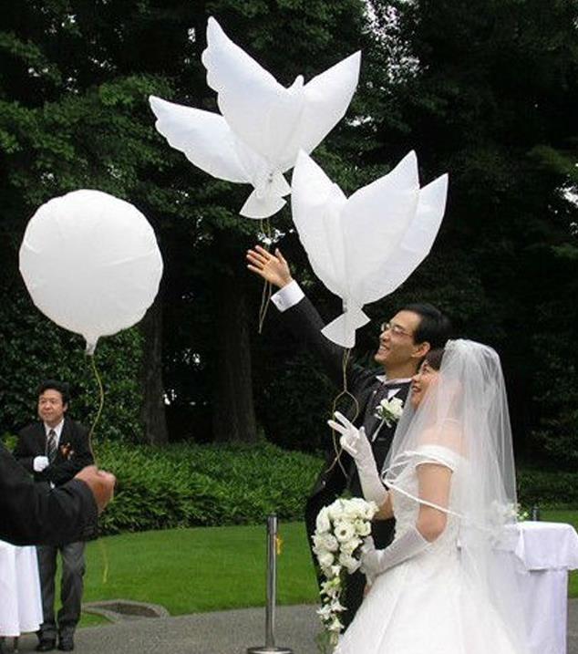 Wedding White Dove Helium Balloons Christening Party Funeral Memorial Ceremony Birthday Event entrance Decor Biodegradable favor