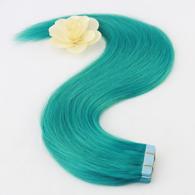 Full Hair 50Gram 20 Pcs Per Package Colorful oF Teal Remy Tape in Extensions Human Hair