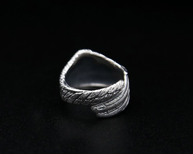 925 sterling silver fashion jewelry vintage style band ring eagle wing design open end adjustable for men and women wholesale free shipping