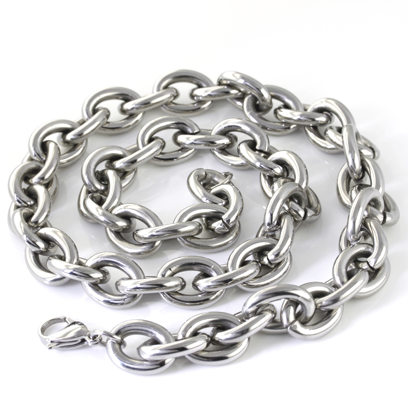 High Polished Jewelry silver Stainless Steel Large Oval curb link Chain Necklace for Men's Gifts Big 15mm Smooth Chain 20''-40'' choose
High Polished Jewelry silver Stainless Steel Large Oval curb link Chain Necklace for Men's Gifts Big 15mm Smooth Chain 20''-40'' choose