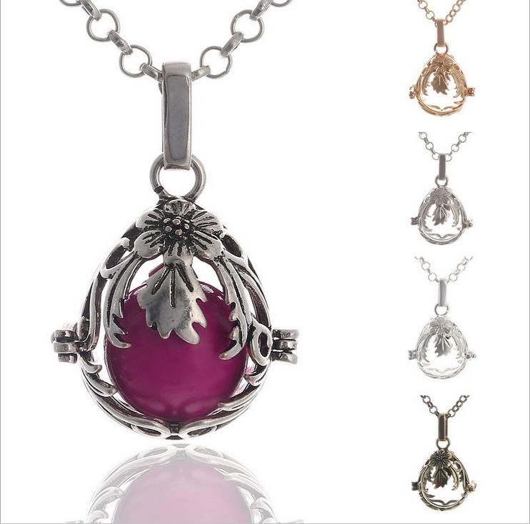 16 styles Mexico Pregnancy Bola Lockets Pendant necklace+ 16mm Sound bead ball Hollow Cage Necklaces for Women Pregnany Jewelry