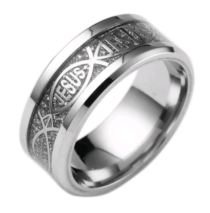 Gold and Silver Stainless Steel 'Jesus' Religious Symbol Band for Men & Women