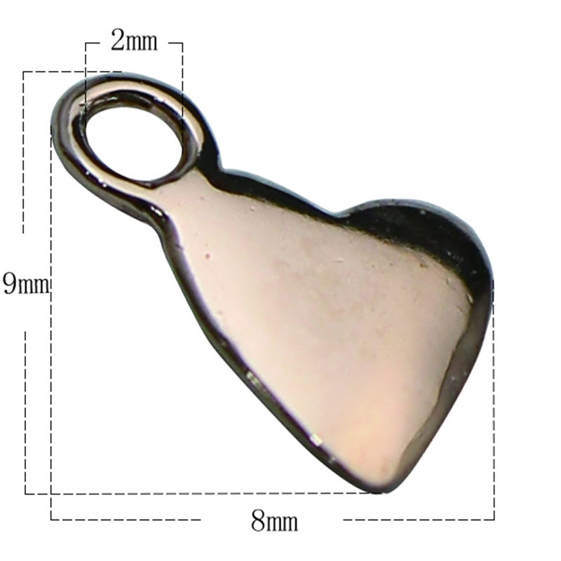 Beadsnice Solid 925 Sterling Silver Pendant Jewellery disc heart stamp 9X8x1mm Women Necklace with Pendants Charm ID30482