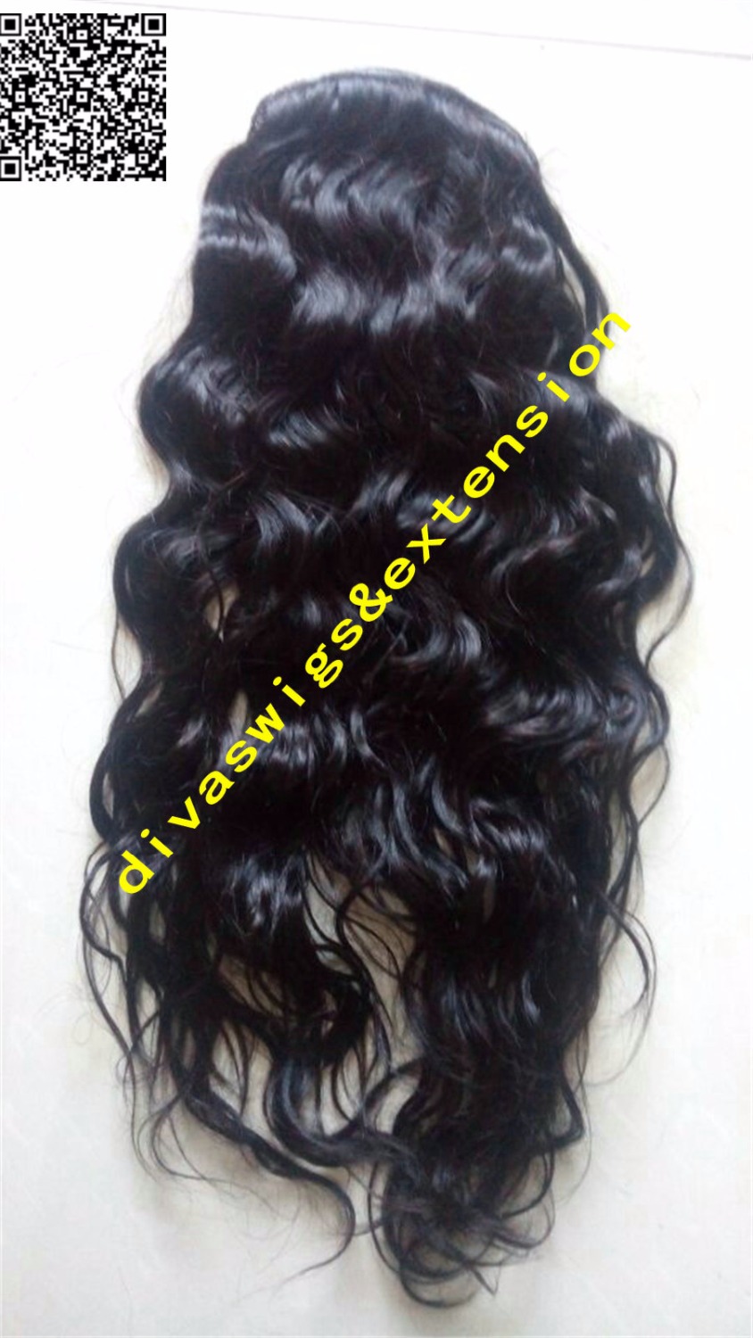 beauty natural wavy hair puff remy Human Hair Ponytail Extensions Brazilian Virgin Hair Ponytail hairpiece with drawstring brown #4