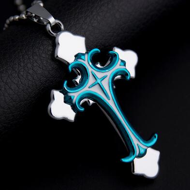 Good A++ Black Bible cross pendant titanium steel men and women fashion personality necklace WFN617 (with chain) mix order 20 pieces a lot