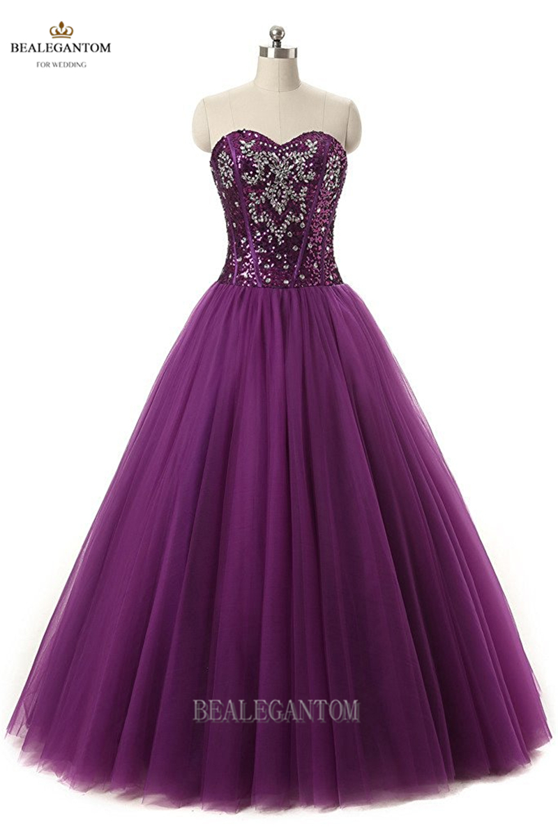 real photo sweetheart ball gown quinceanera dresses with sequins tulle beaded plus size prom pageant debutante party gown bm12