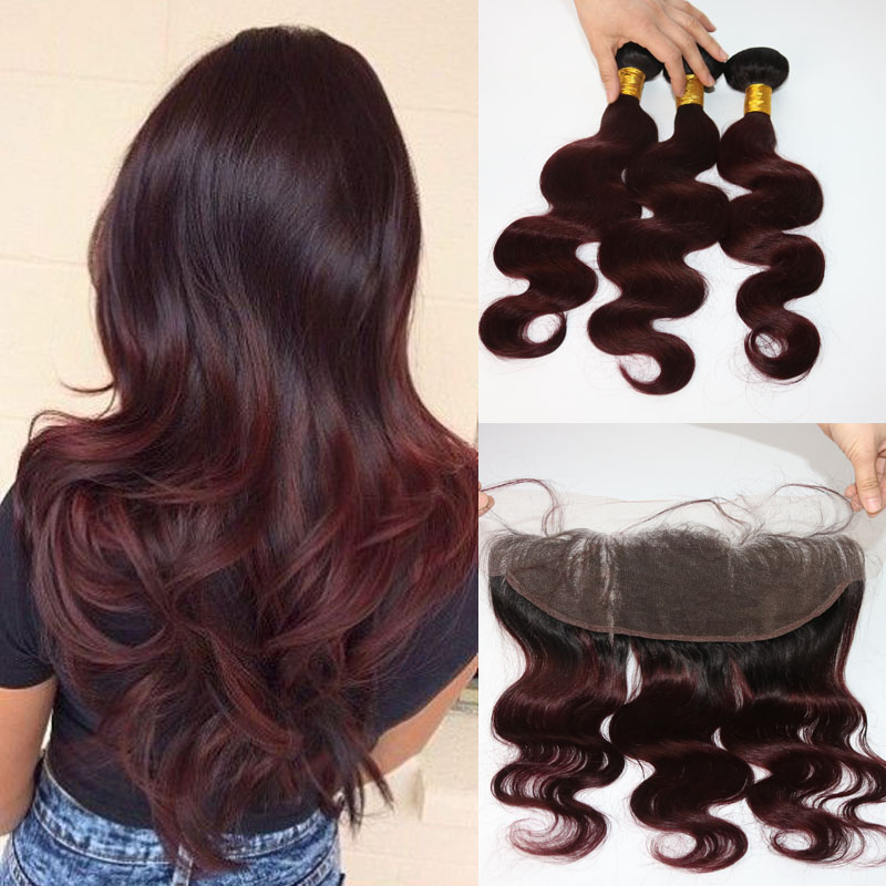 human hair bundles with 13*4 frontal 300gram Two Tone Ombre 99J Body Wave Peruvian Human Remy Hair Weaves Closure, Burgundy
human hair bundles with 13*4 frontal 300gram Two Tone Ombre 99J Body Wave Peruvian Human Remy Hair Weaves Closure, Burgundy