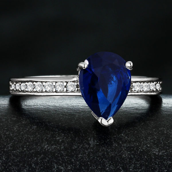 Fashion Blue Stone Ring Butterfly Accessories 925 Sterling Silver Rings For Women ( RI101029) 17401