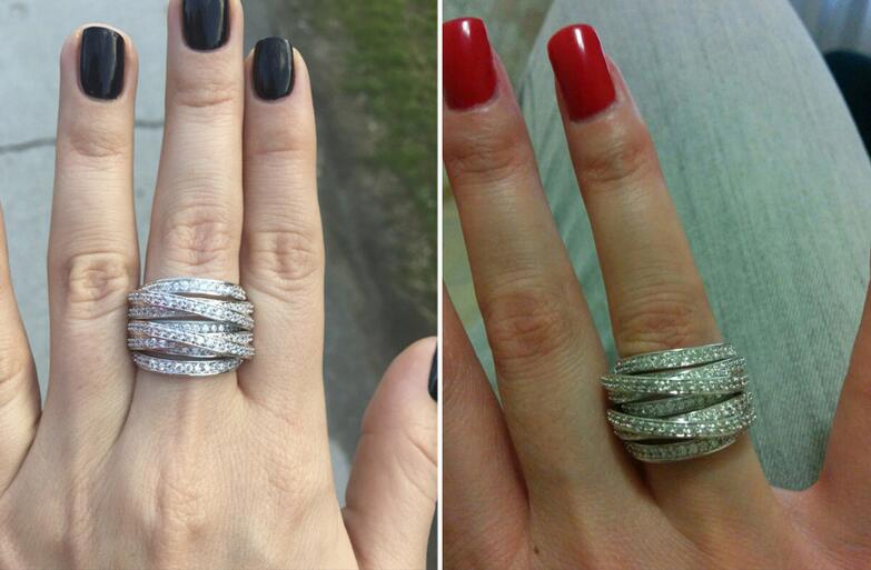 10K White Gold Cubic Zirconia Women's Engagement Ring, Wedding Band Ring Gift, Size 5-9