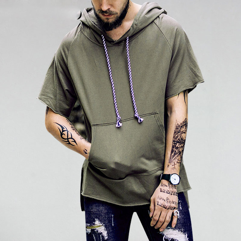 Mens Short Sleeve Pocket Hoodies Sweatshirts Male Extended Curved Hem Drawstring Hoodie Hip Hop Casual Pullover Tops, Black
Mens Short Sleeve Pocket Hoodies Sweatshirts Male Extended Curved Hem Drawstring Hoodie Hip Hop Casual Pullover Tops, Black