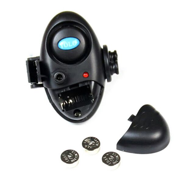 Fishing Electronic LED Light Fish Bite Sound Alarm Bell Clip On Fishing Rod Black Tackle