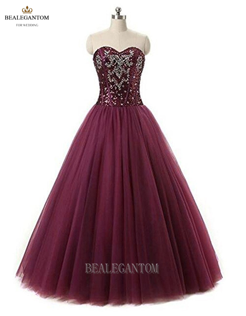 real photo sweetheart ball gown quinceanera dresses with sequins tulle beaded plus size prom pageant debutante party gown bm12