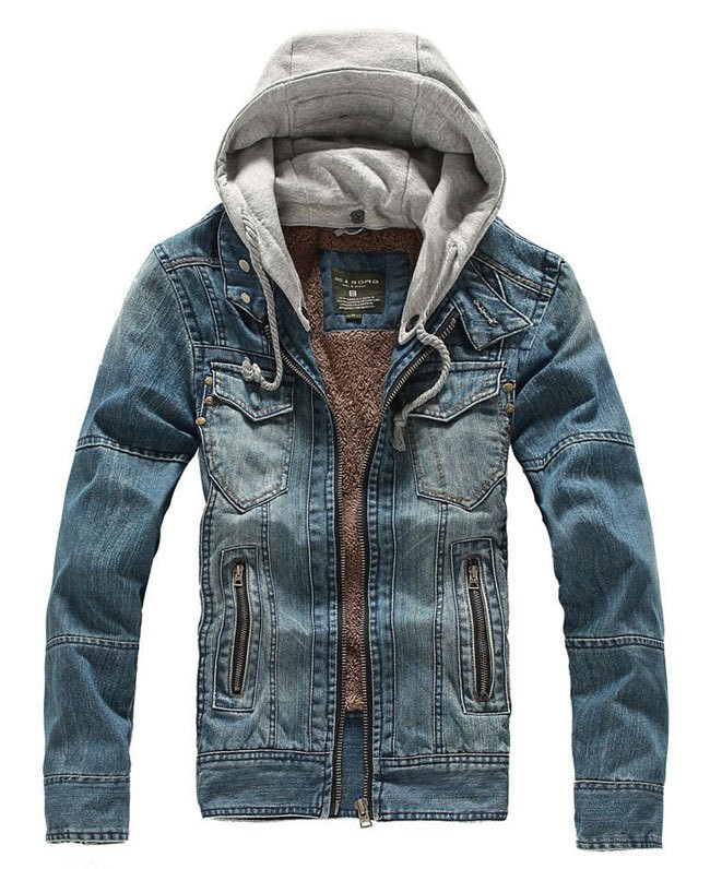 Winter of 2017 Korean denim jacket male hooded jacket Slim leisure thickening coat jacket Size:M- 180, Blue
Winter of 2017 Korean denim jacket male hooded jacket Slim leisure thickening coat jacket Size:M- 180, Blue