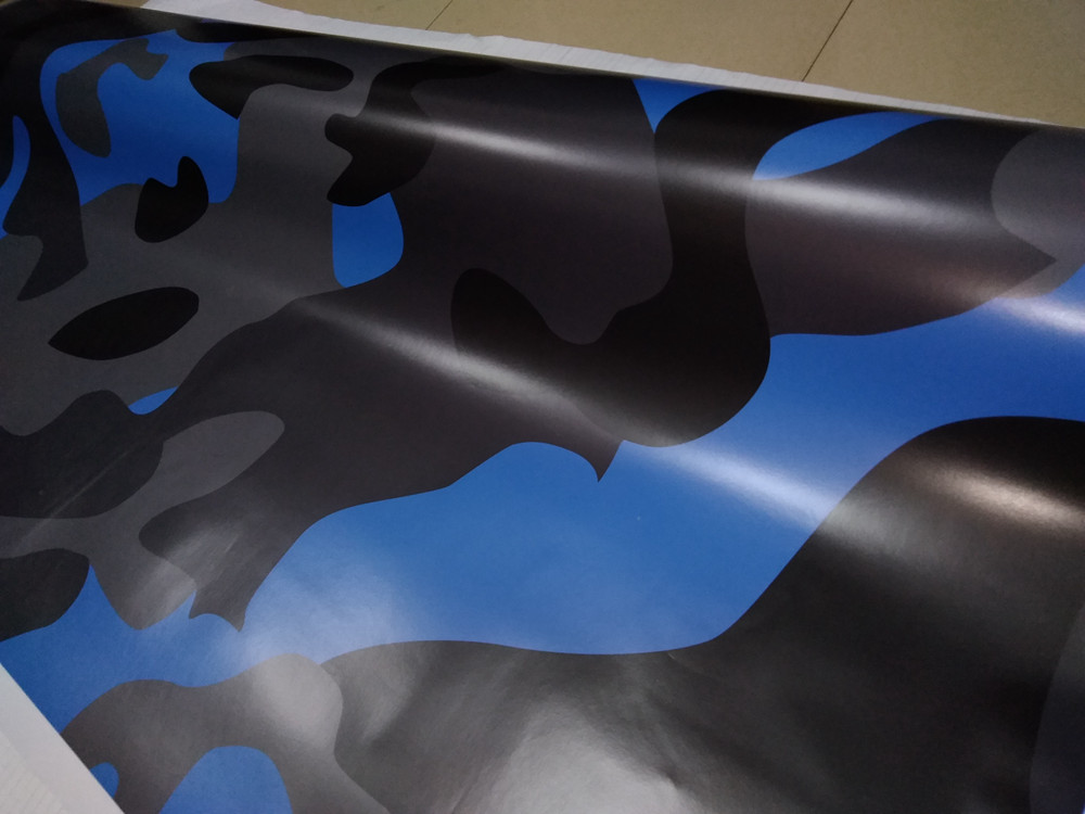 Large Blue Snow Camo Car Wrap Vinyl With Air Release Gloss / Matt Camouflage covering Truck graphics self adhesive 1.52X30M (5x98ft)