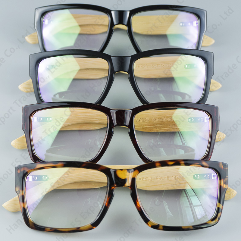 Classical Rectangle Frame Nerd Style Fashion Optical Glasses With Real Bamboo Legs Hand Made Eyewear Wholesale