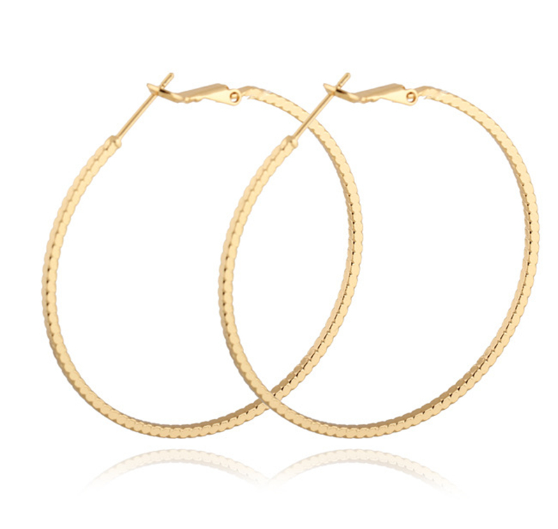 Factory Supply Low Price High Quality Earrings 18K Yellow /White/Rose Gold Plated Slim Circle Earrings Hoops for Women