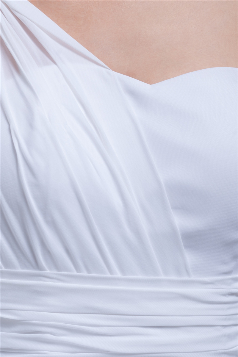 newest elegant real photo one shoulder chiffon wedding dresses aline bow plus size wedding party bridal gowns bm39