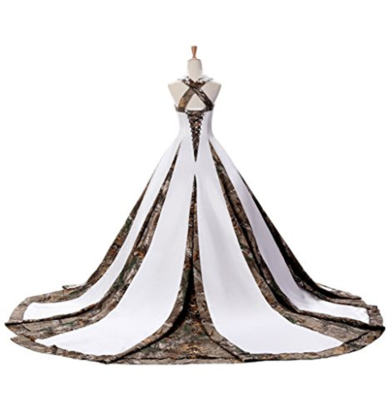 Newest A-Line Sweetheart Camo Satin Wedding Dresses Gown Lace Up Plus Size Wedding Party Bridal Gowns BM92
