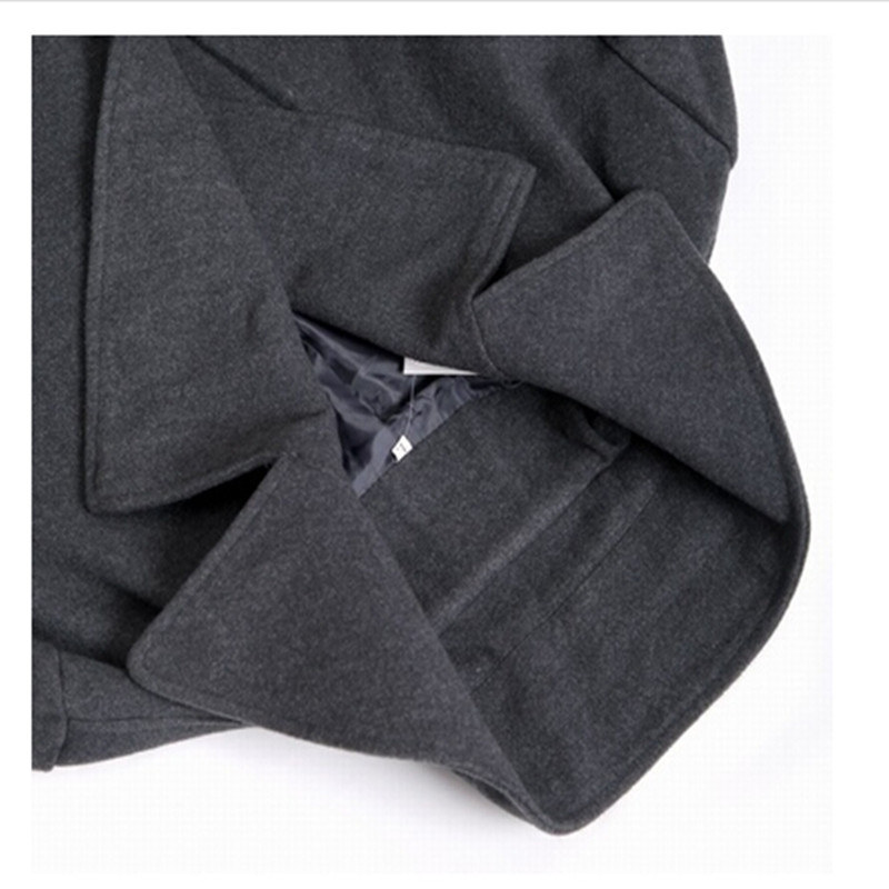 Wholesale- Men Winter Jacket Peacoat Manteau Homme High Quality Fashion New Mens Winter Trench Coats Long Vercoats Duffle Coat