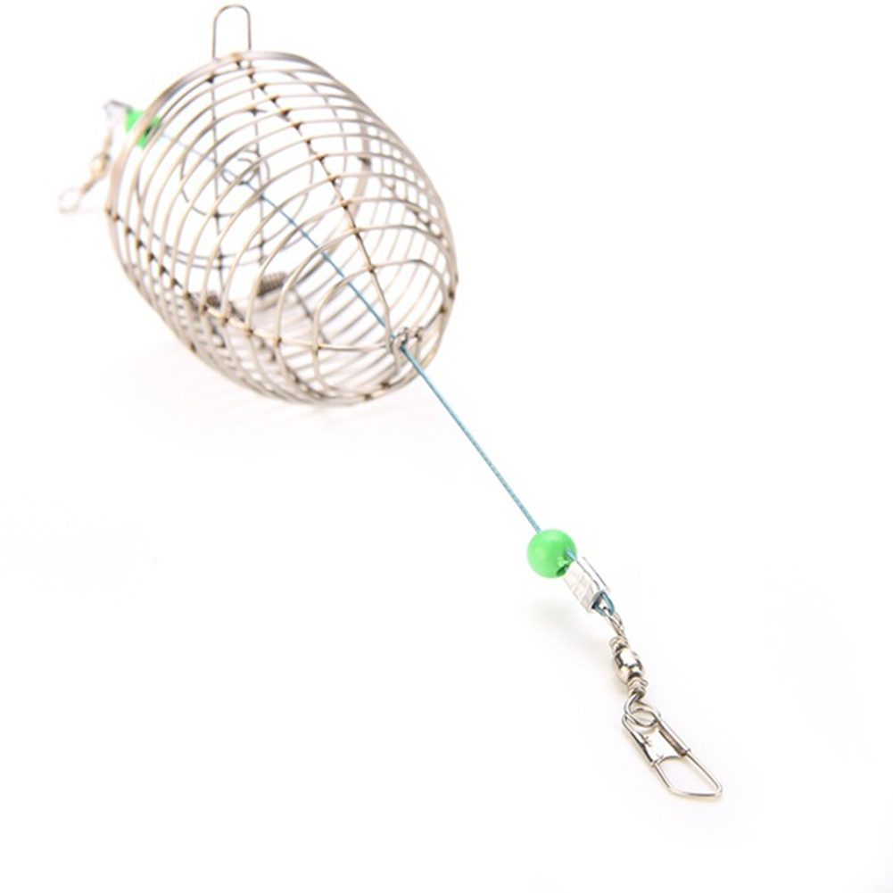 Wholesale- 1 PCS Bait Cage Fishing Trap Basket Feeder Holder Stainless Steel Wire Coarse Fishing Cage Fish Bait Lure Fishing Accessory