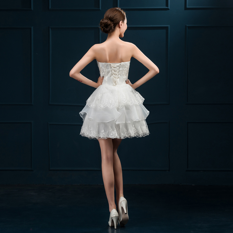 Brand New Sweet Evening Dresses Elegant Strapless Bride Gown Short Girls Women Ball Prom Party Homecoming/Graduation Formal Dress