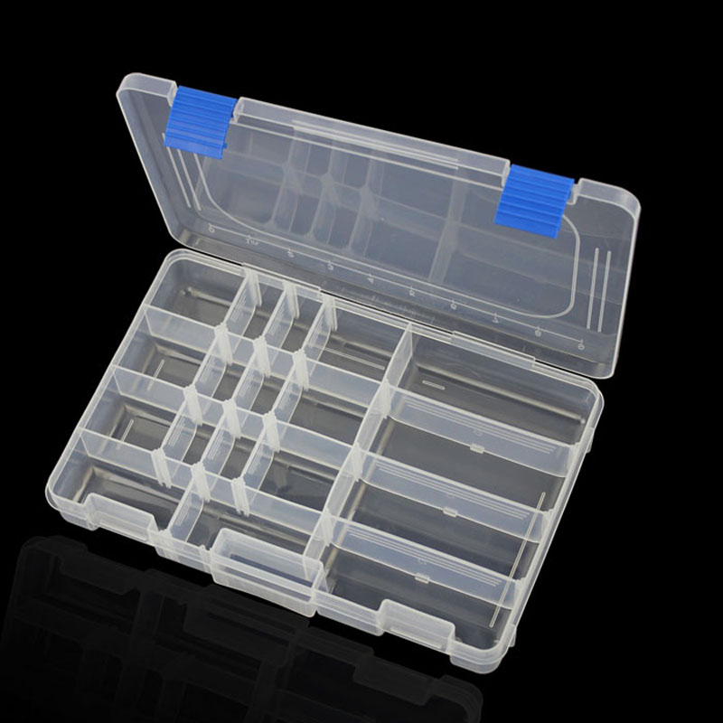 transparent grid PP storage box Category Sealed bin Home case office Chip box part Removable jewelry tool box
