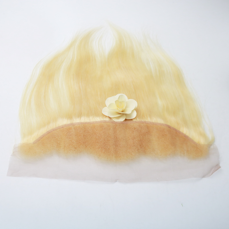 Brazilian Remy Hair 13"X4" Free Part 613 Blonde Lace Frontal Closure Straight Human Hair 130% Density