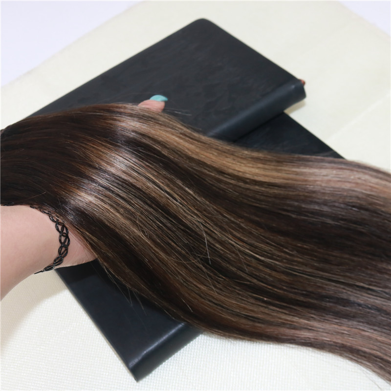 Balayage color #2 fading to #27 Omber Hair Weft Extensions 100% Real Remy Human Hair Weave Slik Straight 8a Grade Hair Weft