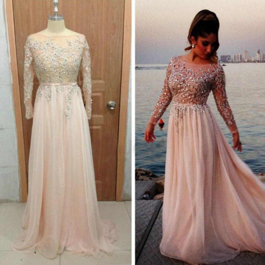 Real Pictures Fashion Lace applique Beaded Chiffon Long Sleeves Evening Dresses 2019 Scoop Neckline Prom Party Gowns Crystal, Royal blue
Real Pictures Fashion Lace applique Beaded Chiffon Long Sleeves Evening Dresses 2019 Scoop Neckline Prom Party Gowns Crystal, Royal blue