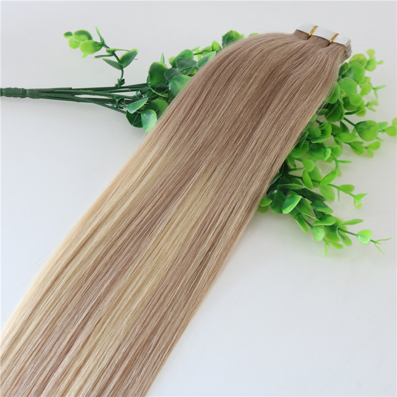 #18 #613 Balayage Ombre Color Ash Blonde Fading to Golden Blonde Brazilian Human Remy Hair Glue Skin Weft 40pcs Tape In Hair Extensions