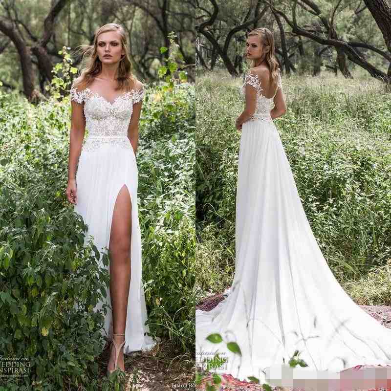 Boho 2019 New Sexy Sheer Jewel Neck Cape Sleeve Lace Wedding Dresses with High Split Front Country Style Beach Bohemian Wedding Dress Cheap, Pink
Boho 2019 New Sexy Sheer Jewel Neck Cape Sleeve Lace Wedding Dresses with High Split Front Country Style Beach Bohemian Wedding Dress Cheap, Pink