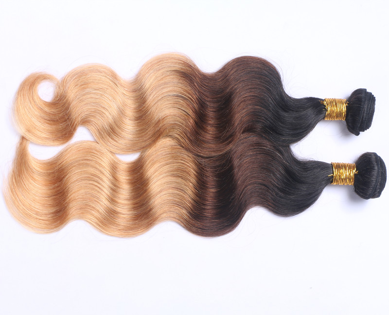 Wholesale Price High Quality Color 1B/4/27 Virgin Hair Weaves Brazilian Body Wave Human Hair Extensions Remy Hair Bundles