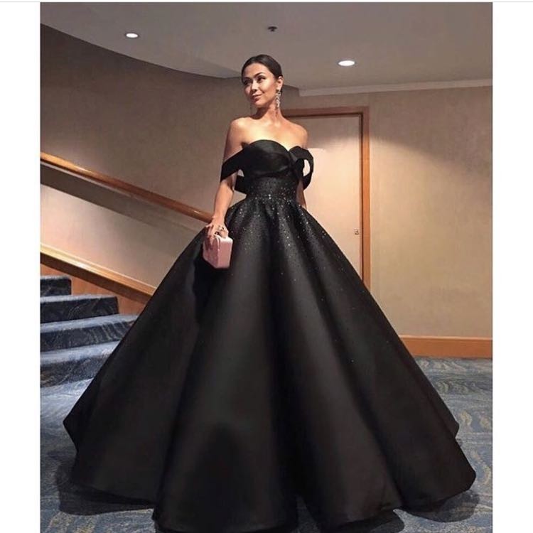 robe de soriee Elegant Beads Satin Sweetheart Ball Gown Evening Dress 2017 Off The Shoulder Short Sleeve High Qualtiy Prom Dresses