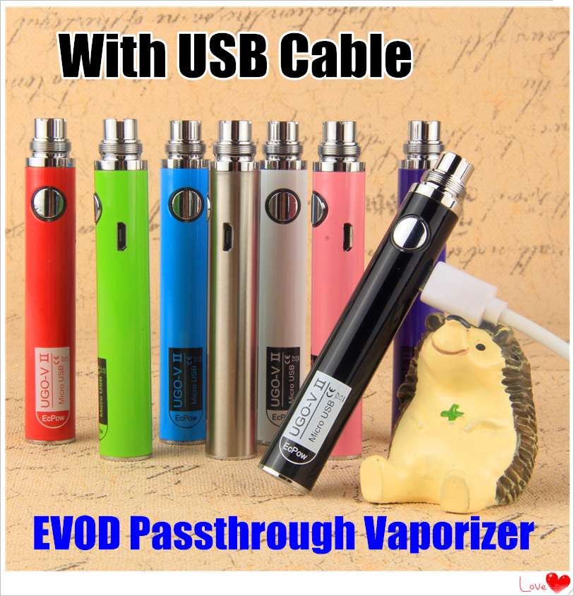 Evod Micro USB Passthrough EVOD vaporizer UGO-V pass through ecigarette 650 900 1100 mAh Bottom&Top Charge battery with USB Cable Vape pen
Evod Micro USB Passthrough EVOD vaporizer UGO-V pass through ecigarette 650 900 1100 mAh Bottom&Top Charge battery with USB Cable Vape pen