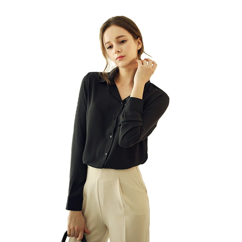 Blusas Femininas Women Shirt Chiffon Tops Elegant Ladies Formal Office Blouse 5 Colors Work Wear Plus Size