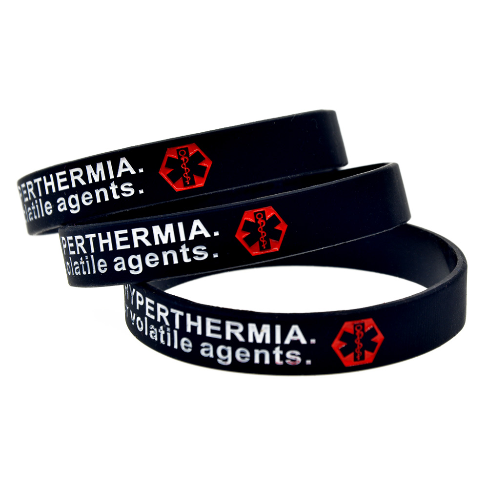 1PC Alert Malignant Hyperthermia Silicone Wristband By Wear This Jewelry As A Reminder in Daily Life