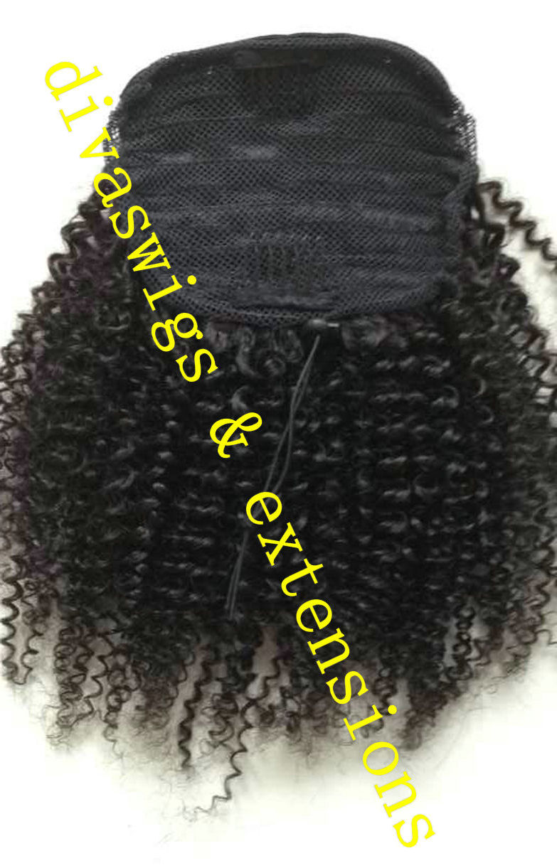 Afro Kinky Curly Weave Ponytail Hairstyles Clip ins Natural Ponytails Extensions drawstring ponytail short high pony hair