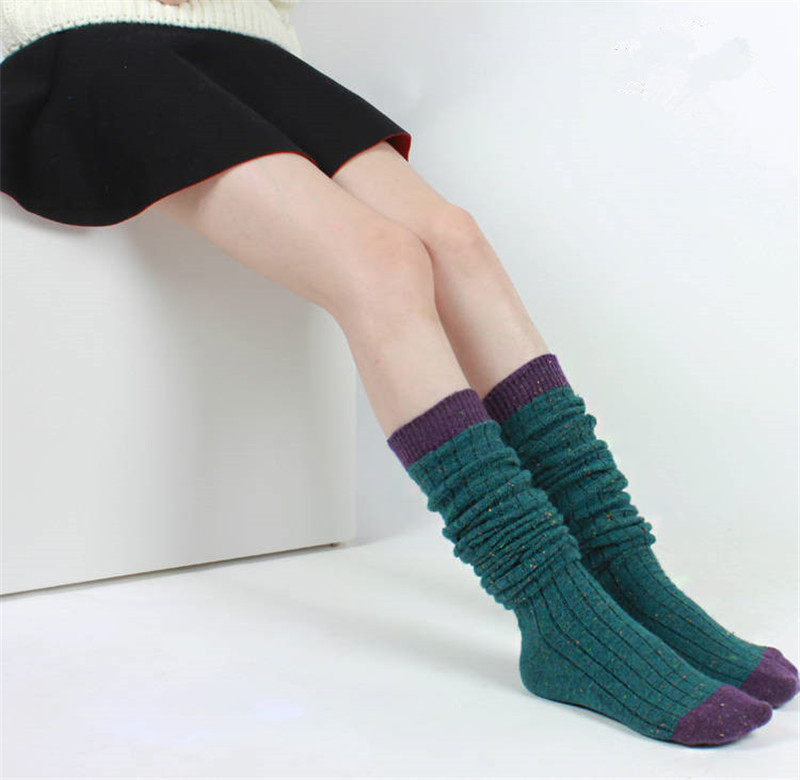 Socks & Hosiery Wholesale- Autumn Winter Wool Women Stockings Warm Fashion Thigh High Over The Knee Long Absorbent Breathable QR443