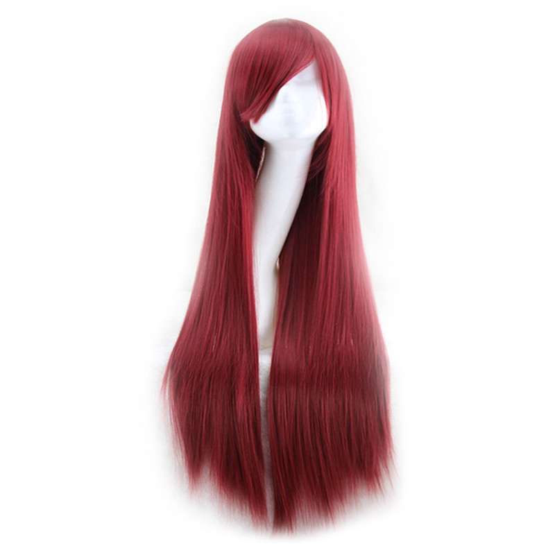 WoodFestival 80cm fiber wigs for women blonde black pink blue yellow navy long straight wig cosplay synthetic hair