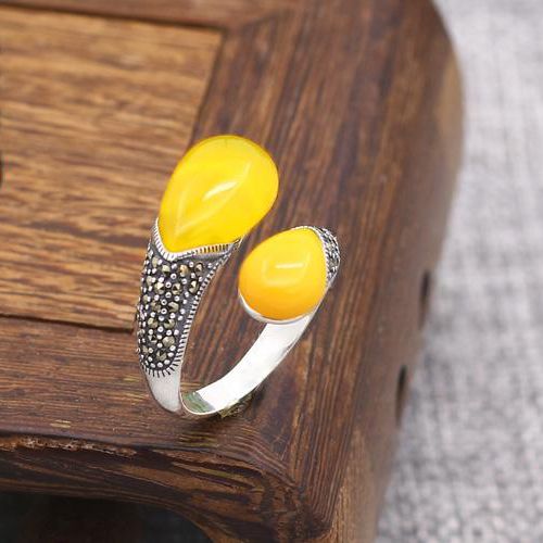 8x12mm & 7x10mm Pear Cabochon Semi Mount Ring 925 Sterling Silver Art Deco Fine Silver Jewelry Setting