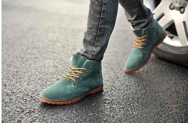 2017 England Men Boots Shoes Suede Lace-Up Man Martin Boots Round Toe Mens Single Male Shoes Joker Ankle Boots For Men Retail H1136