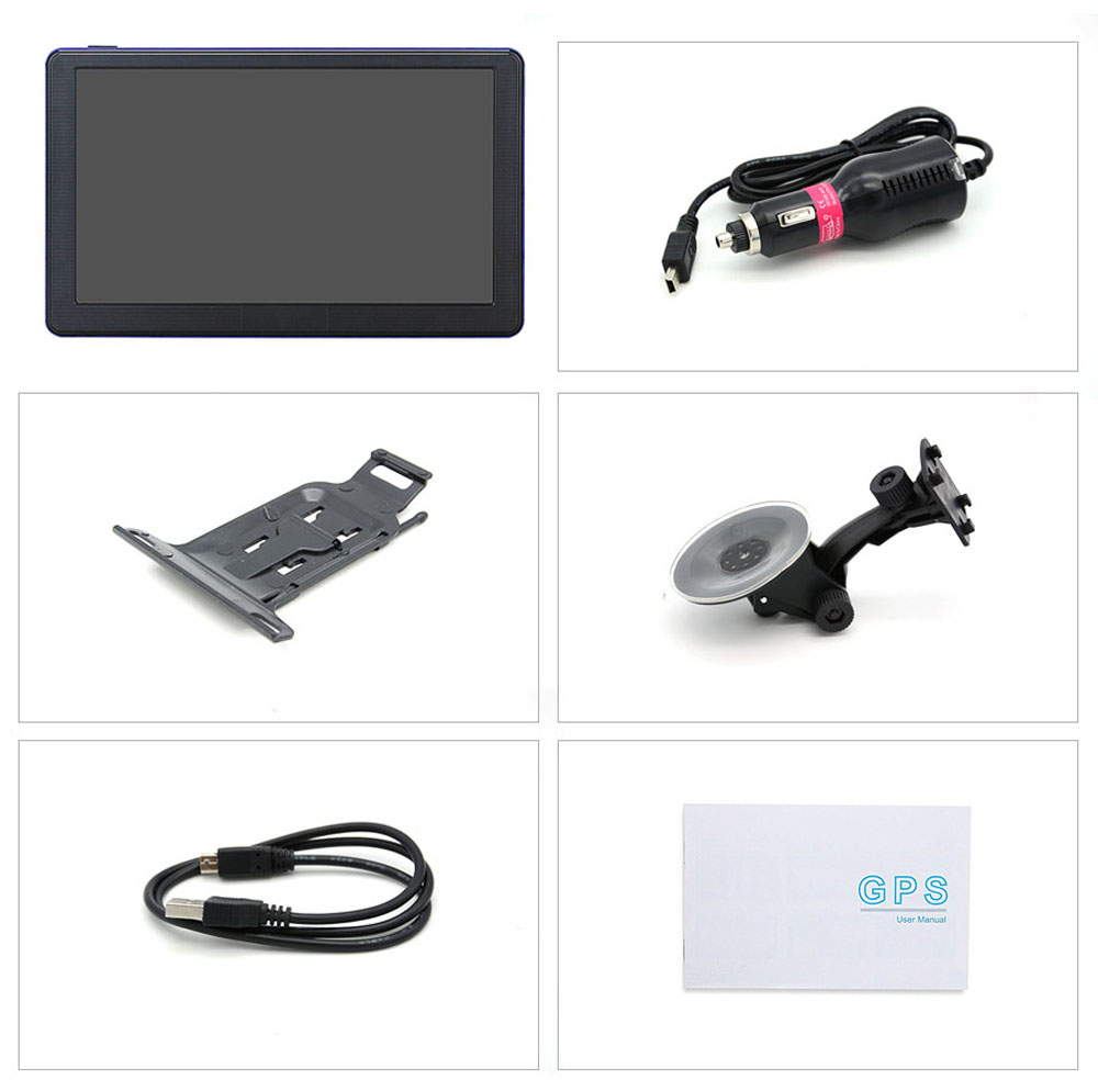 7 inch HD Capacitive Car Truck GPS Navigation MP3/MP4 FM Transmitter 8GB 3D Maps Navigation Device