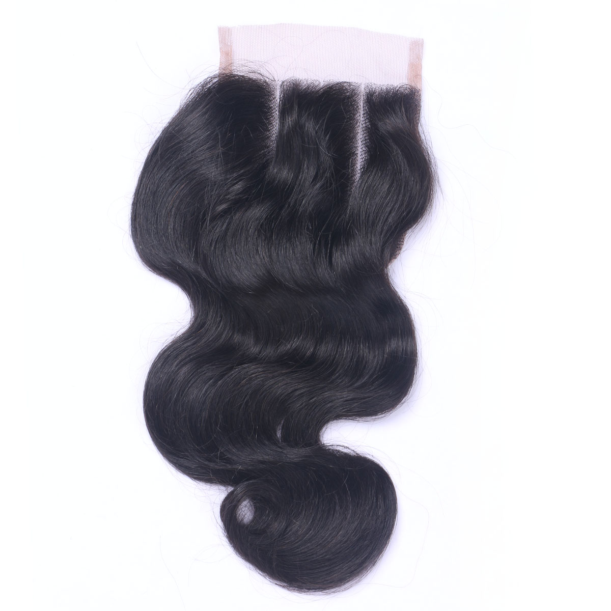 Brazilian Virgin Human Hair Weave Closure Body Wave Natural Black 4x4 Lace Closure Piece Three Middle Free Part