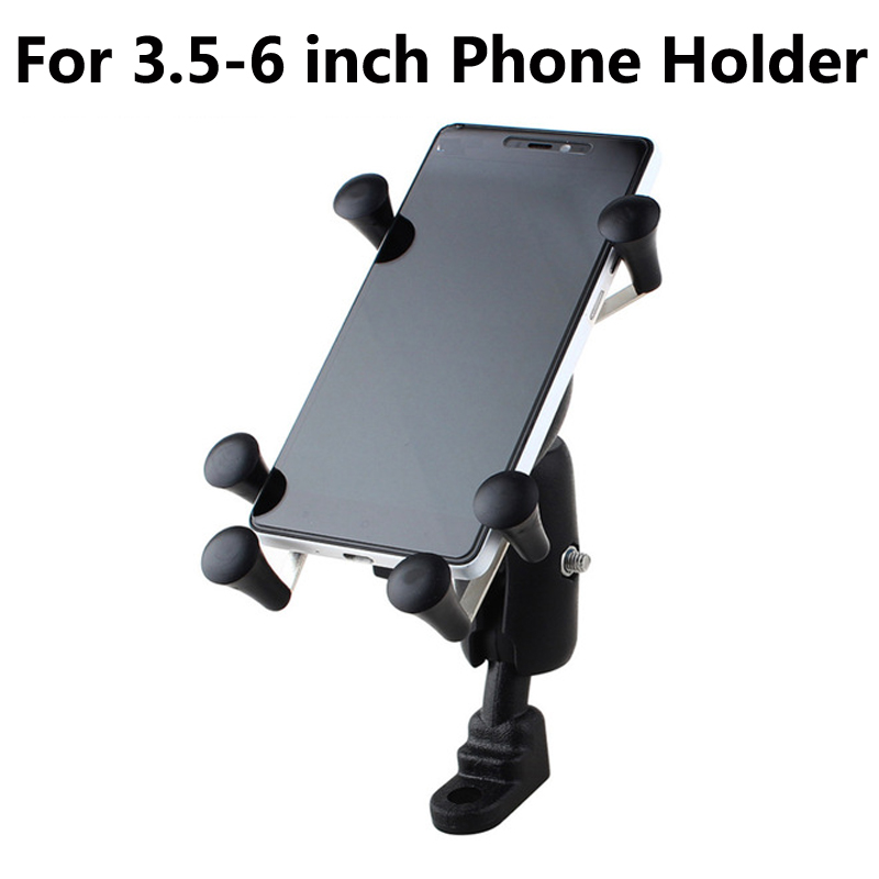 Adjustable Shockproof Mobile Phone Auto Phone Holder for Motorcycle GPS Bike Bicycle Handlebar and Motor Car Rearview Mirror Mount Stand