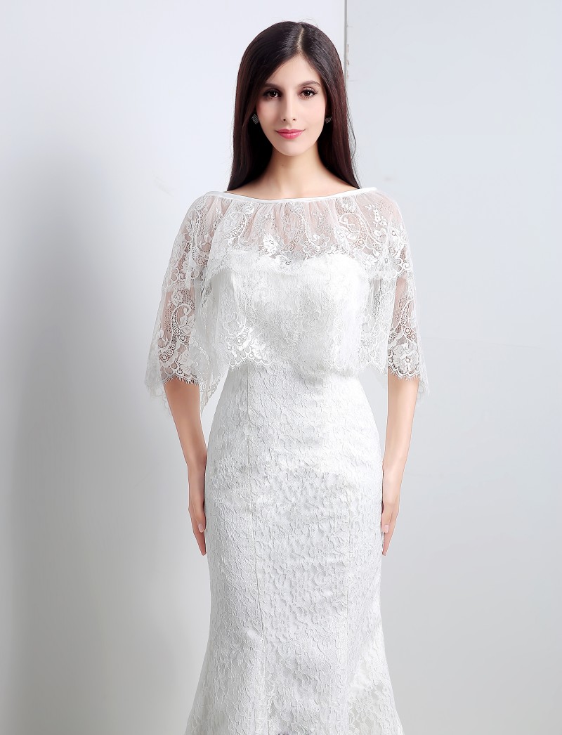 New Sexy White Ivory Cheap Mermaid Wedding Dresses 2017 Appliques Wedding Party Bridal Gowns Stock Size 6-16 QC334