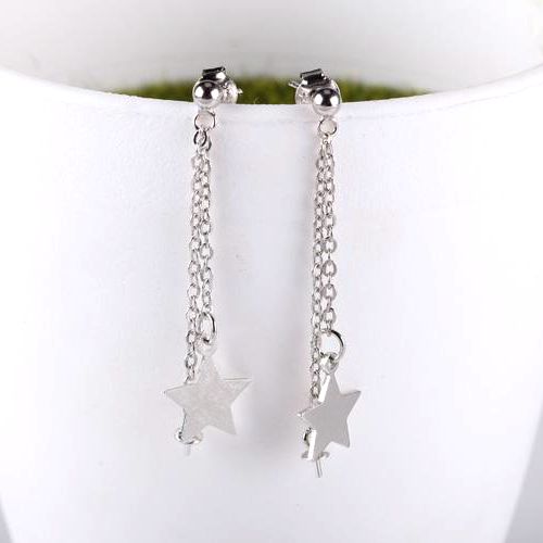 Fine Silver 925 Sterling Silver 6mm Pearl or Round Bead Semi Mount Women Earrings Stars