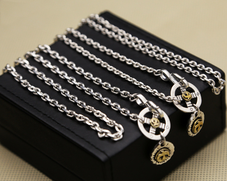 925 sterling silver vintage jewelry pendant necklace for men and women eagle and cross charm pendant Japan style long necklace free shipping