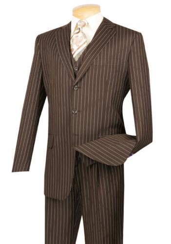 Men's Brown Pinstripe 3 Piece 3 Button Classic-Fit Suit NEW Matching Vest 2 (jacket + pants) custom made
Men's Brown Pinstripe 3 Piece 3 Button Classic-Fit Suit NEW Matching Vest 2 (jacket + pants) custom made